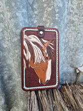 Load image into Gallery viewer, Card Wallet with Mustang Horse and Decorative Boot Stitching
