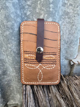 Load image into Gallery viewer, Card Wallet with Mustang Horse and Decorative Boot Stitching
