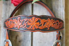 Load image into Gallery viewer, Dark Horse Collection -  Tooled Brow and Cheeks Headstall &quot;Chic Magnet&quot;
