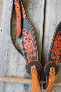 Dark Horse Collection -  Tooled Brow and Cheeks Headstall "Chic Magnet"