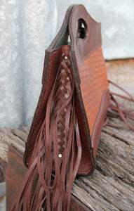 Handmade Genuine Leather 'Lady Longhorn' Purse with Fringe