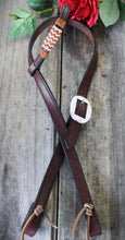 Load image into Gallery viewer, Handmade One Earred Braided Accent Headstall - Australian Bridle Leather
