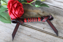 Load image into Gallery viewer, Latigo Leather Braided Knots Chin Straps or Bit Hobbles
