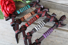 Load image into Gallery viewer, Latigo Leather Braided Knots Chin Straps or Bit Hobbles
