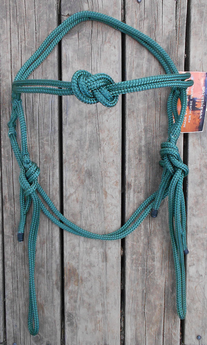 SPLICED BRIDLE HEAD with CENTRE KNOT – BLUE ROAN ROPES and TACK
