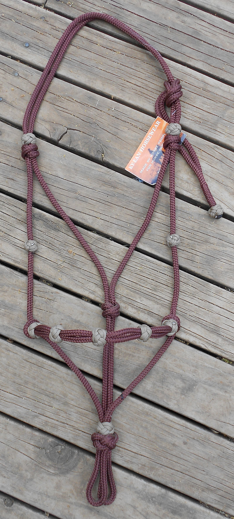 ROPE HALTER With DECORATIVE KNOTS - FULL/HORSE