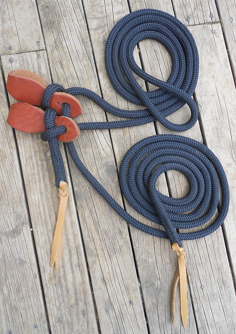 Mecate Rope MECATE REIN with SLOBBER STRAPS - 18 or 22 FT – BLUE ROAN ROPES and TACK