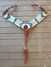 Load image into Gallery viewer, MOHAIR BREASTCOLLAR- NATURAL/TURQUOISE
