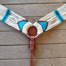 Load image into Gallery viewer, MOHAIR BREASTCOLLAR- NATURAL/TURQUOISE
