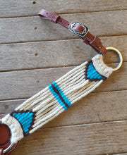 Load image into Gallery viewer, MOHAIR BREASTCOLLAR- NATURAL/TURQUOISE
