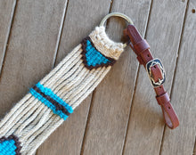 Load image into Gallery viewer, MOHAIR BREASTCOLLAR- NATURAL/TURQUOISE

