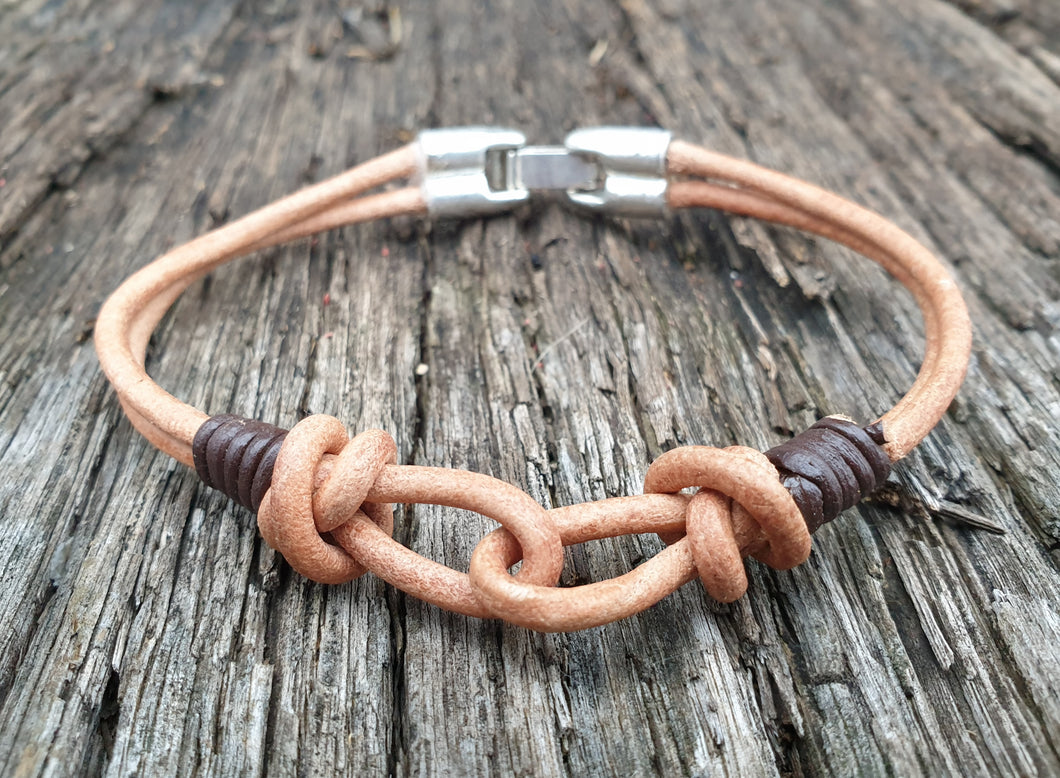 GENUINE LEATHER BRAIDED BRACELET - 000221