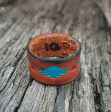 Load image into Gallery viewer, GENUINE LEATHER HAND PAINTED RING- 000208R
