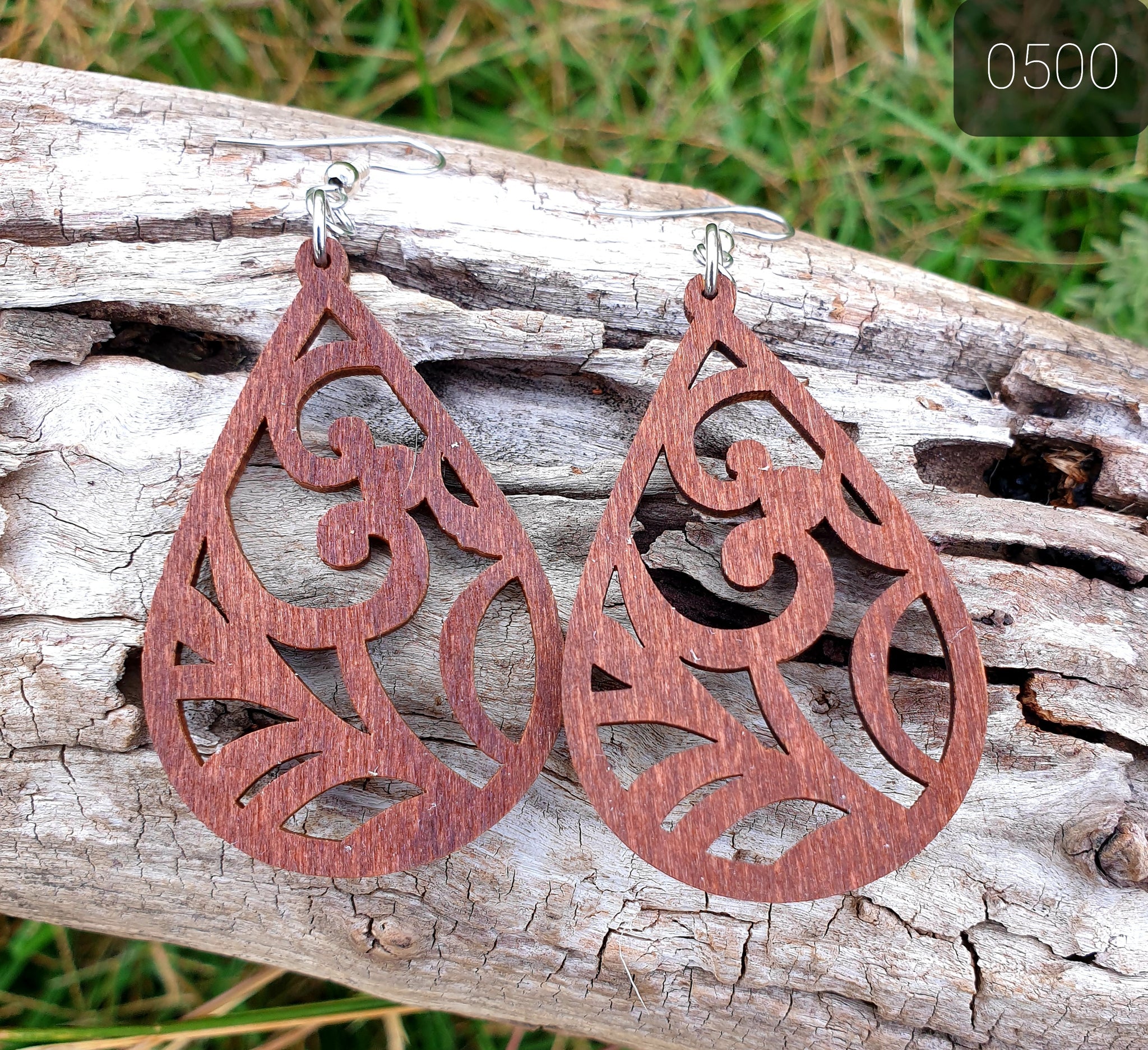 Wood dangle store earrings