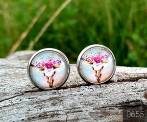 12MM ROUND CAB COWGIRL CANDY EARRINGS - WILD WEST COLLECTION