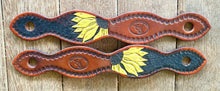 Load image into Gallery viewer, HAND CARVED SLOBBER STRAPS - SUNFLOWERS
