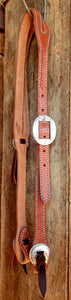 HANDMADE HERMAN OAK SLIP EAR HEADSTALL - Carved Style Buckle
