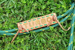 STANDARD ROPE HALTER with LEATHER NAME PLATE
