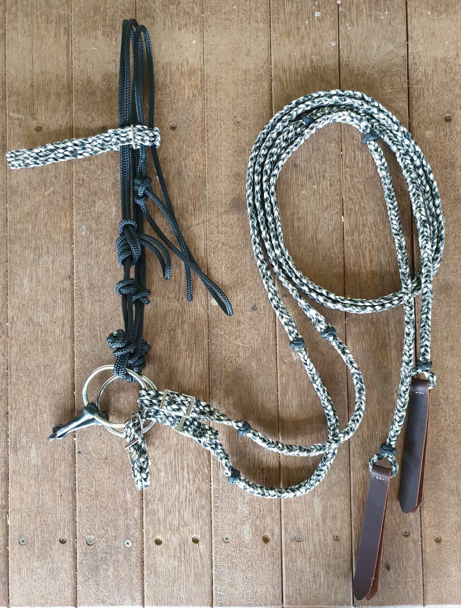 BRAIDED/ROPE BRIDLE SET – BLUE ROAN ROPES and TACK