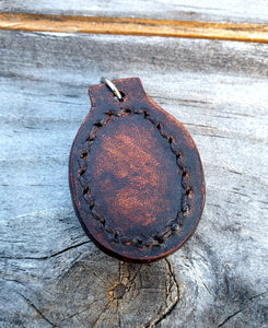 Genuine Leather and Semi Precious Stone Inlay Pendant
