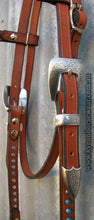 Load image into Gallery viewer, RED EARTH BLUE SKY LEATHER BRIDLE HEAD
