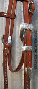 RED EARTH BLUE SKY LEATHER BRIDLE HEAD
